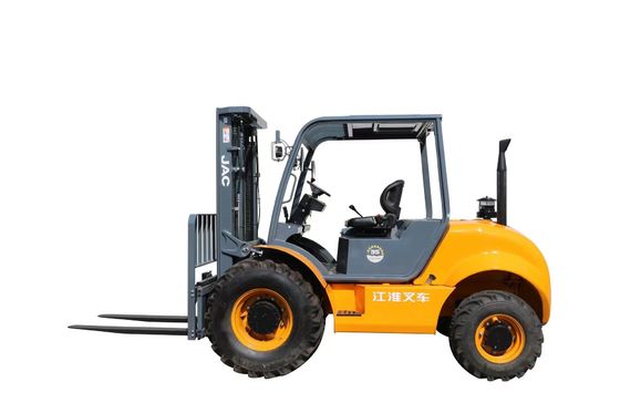 Compact Two Wheel Rough Terrain Forklift Trucks Material Handling Equipment